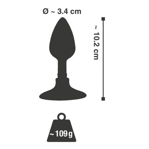 Хромированная анальная пробка Metal Plug with Suction Cup на присоске - 10,2 см.