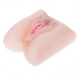 Мягкая вибрирующая вагина с волосиками и анусом